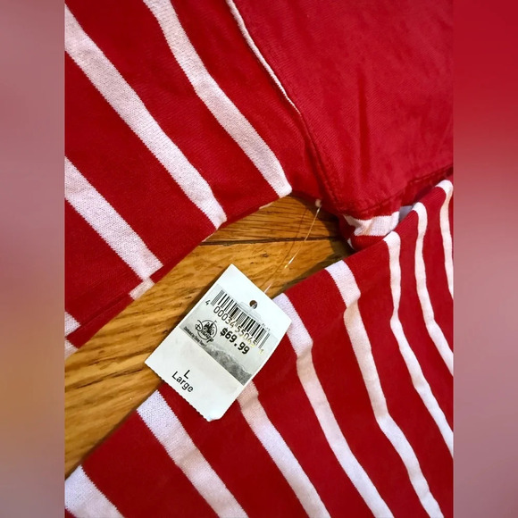 Disney Cruise Line Spirit Jersey Red White Glitter Sailor Striped Sz L NWT FLAW - Picture 8 of 14